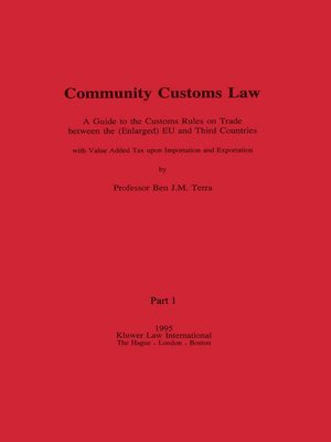 cover image of Community Customs Law